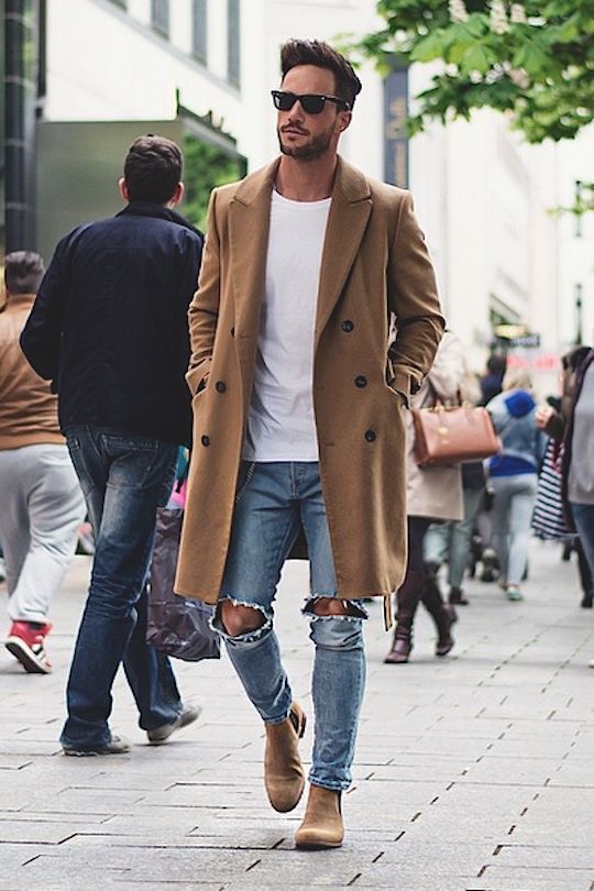 chelsea boots trench coat